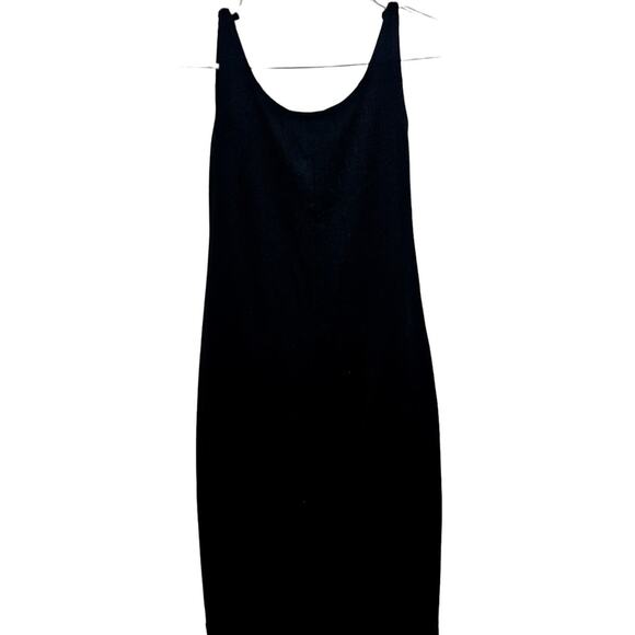 Zara Knotted Strap Knit Dress Women's Medium Fall Winter Collection Black Mini - Picture 2 of 8